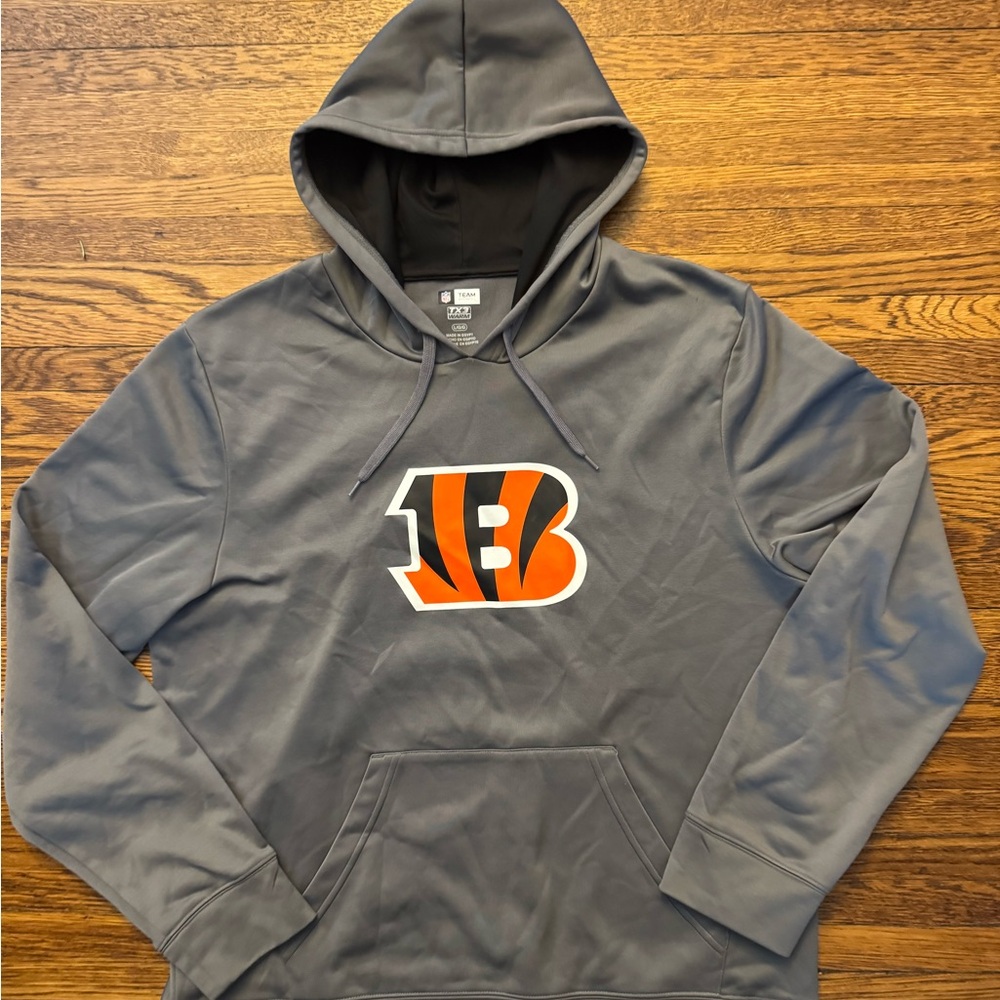 #529 CINCINNATI BENGALS NFL (TX-3 WARM) Gray  Hoodie with BENGALS LOGO on front - Picture 2 of 12